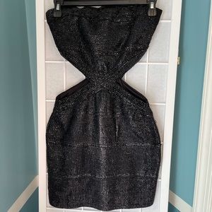 Black Sequin Dress Cutout Sides